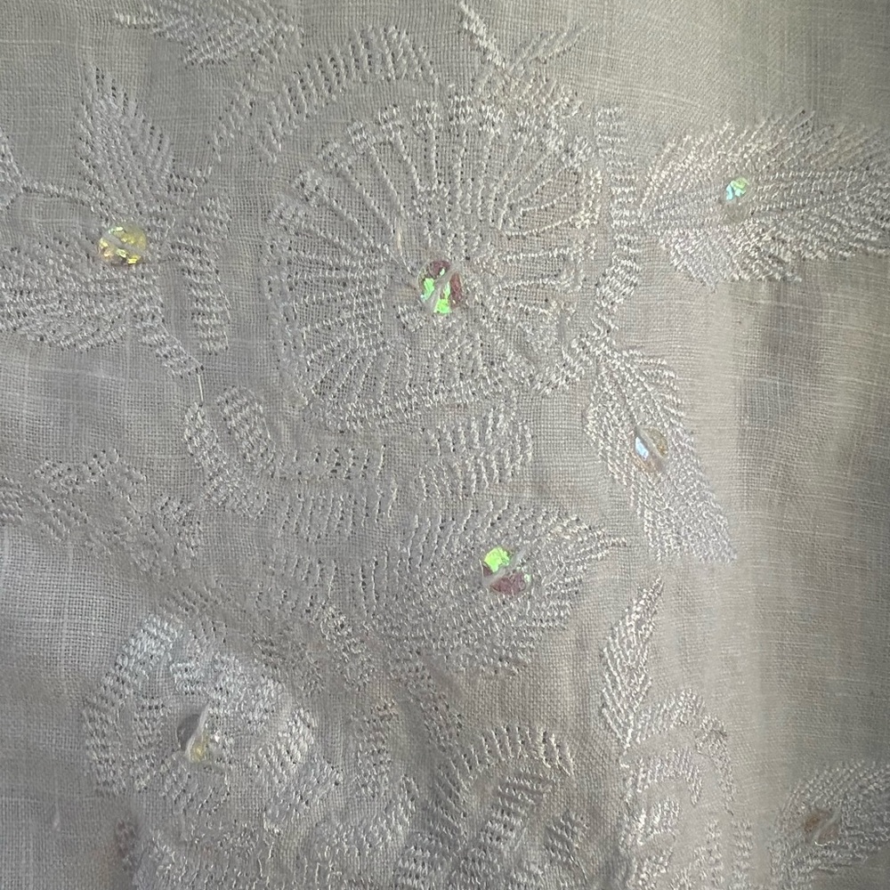 Edward Linen Skirt Embroidered Front 6 - Picture 3 of 9